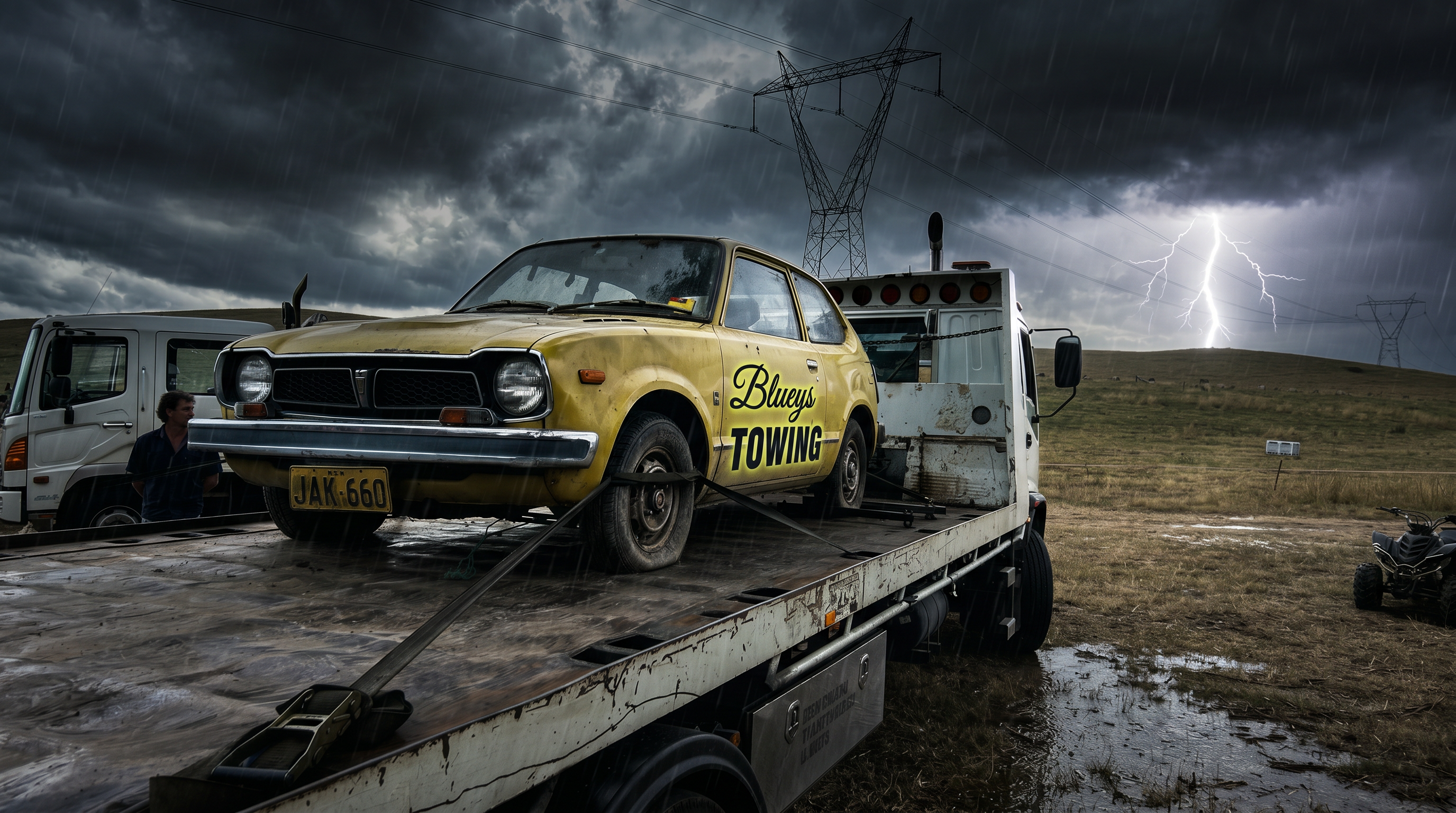 Classic car loaded on Blueys Towing truck — cash for cars Blue Mountains